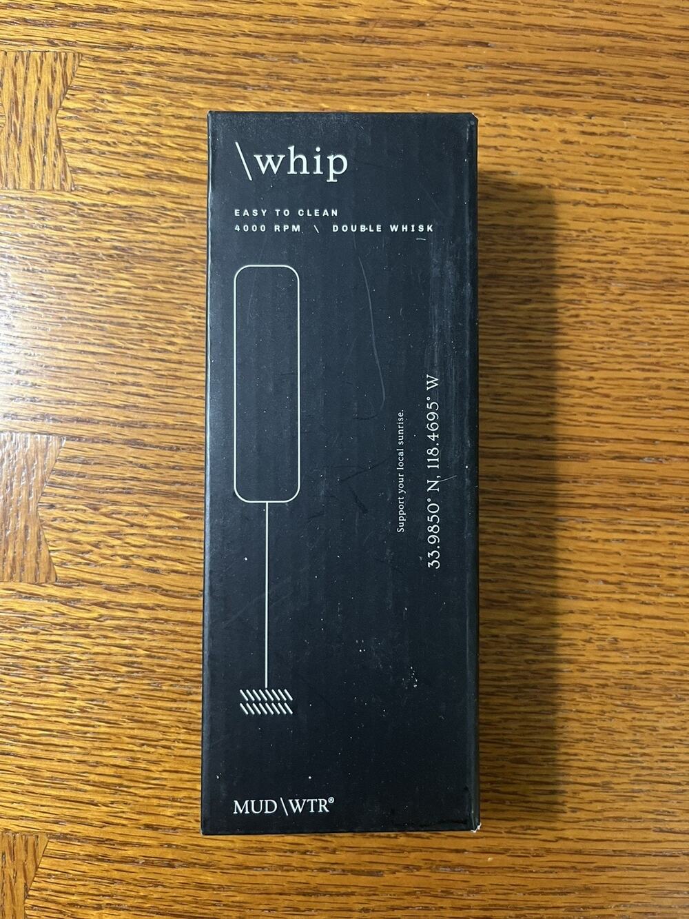 MUD WTR Whip Milk Frother GEI-045 Rechargeable Double Whisk 4000 RPM Black